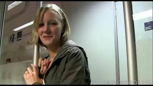 Cute Blonde German Amateur Blowjob In Train
