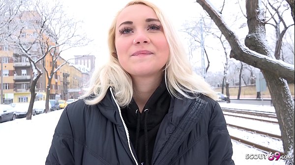 GERMAN SCOUT – YOUNG BLUE EYES COLLEGE TEEN MARILYN FUCK AT STREET CASTING
